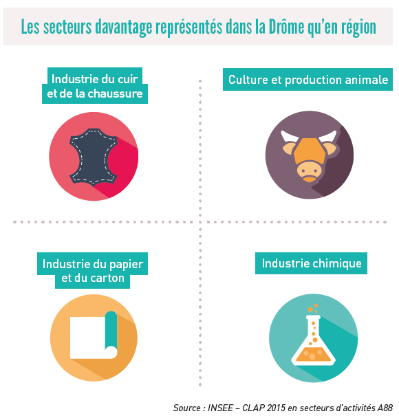 infographie Les secteurs davantage représentés